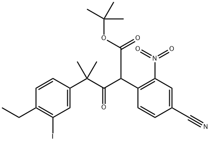 tert-butyl 2-(4-cyano-2-nitrophenyl)-4-(4-ethyl-3-iodophenyl)-4-methyl-3-oxopentanoate